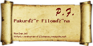 Pakurár Filoména névjegykártya